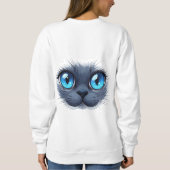 Kattengezicht Close-up Blauwe Ogen Kitty Illustrat Trui (Achterkant)