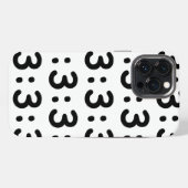 Kattengezicht Emoticon :3 iPhone Hoesje (Achterkant horizontaal)