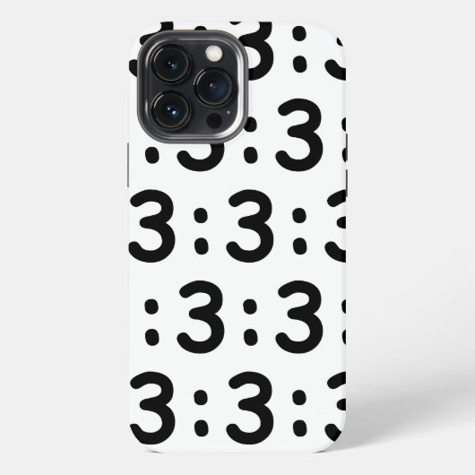 Kattengezicht Emoticon :3 iPhone Hoesje (Achterkant)