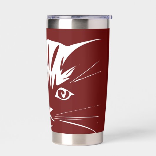 Kattengezicht gepersonaliseerd geïsoleerde drinkbeker (Links)