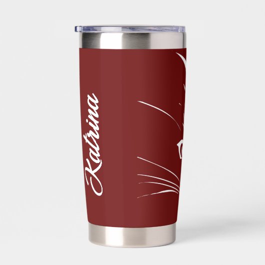 Kattengezicht gepersonaliseerd geïsoleerde drinkbeker (Rechts)