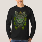 Kattengezicht Hoofd Mandala Ierse Klaver C St. Pat T-shirt (Voorkant)