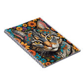 Kattengezicht in bloemen notitieboek (Rechterzijde)