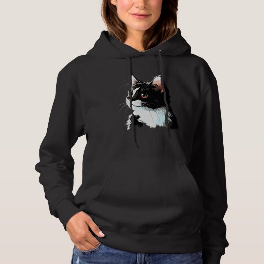 Kattengezicht Kat Hoodie (Voorkant)