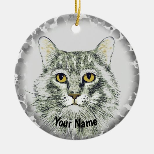 kattengezicht  keramisch ornament (Voorkant)
