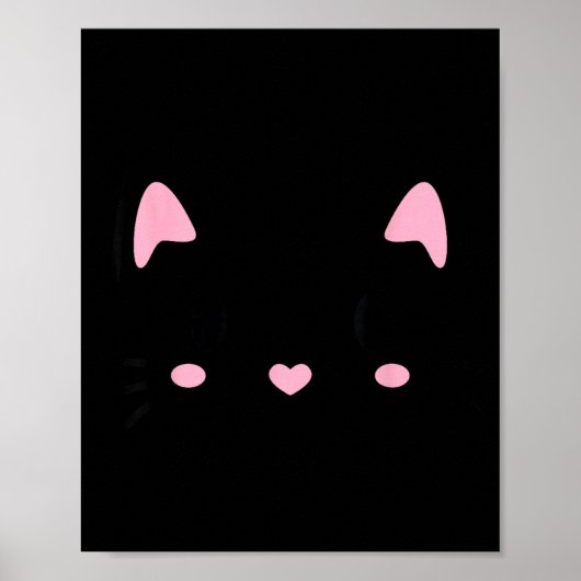 Kattengezicht kitten schattige katten liefhebbers poster (Voorkant)