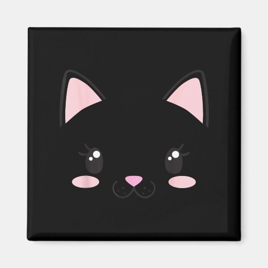 Kattengezicht kitten wimpers schattig grappig hall magneet (Voorkant)