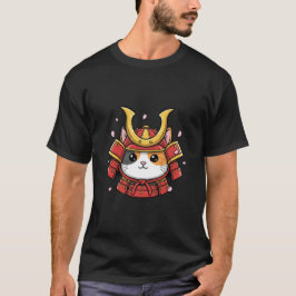 Kattengezicht Krijger Samurai Japanse Stijl T-shirt