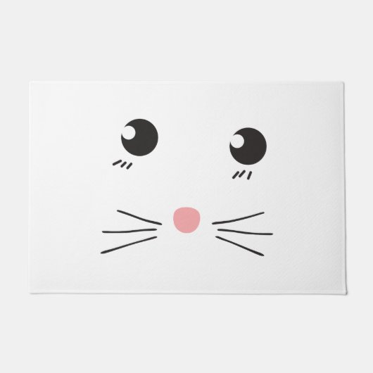 Kattengezicht lijntekening deurmat (Voorkant)