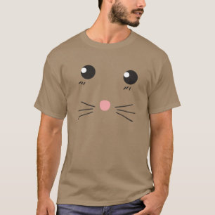Kattengezicht lijntekening t-shirt
