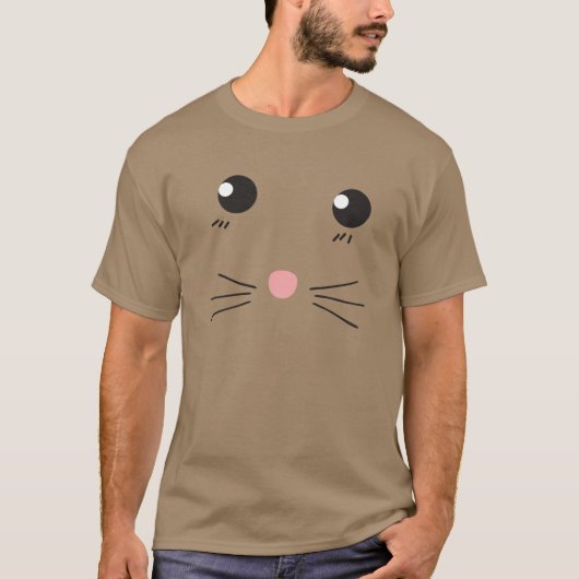 Kattengezicht lijntekening t-shirt (Voorkant)