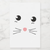Kattengezicht lijntekening voedselcontainer etiket (Enkel label)