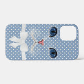 kattengezicht met boog op stippen Case-Mate iPhone case (Achterkant (horizontaal))