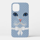 kattengezicht met boog op stippen Case-Mate iPhone case (Achterkant)