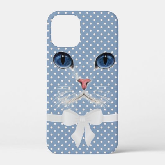 kattengezicht met boog op stippen Case-Mate iPhone case (Achterkant)