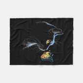 Kattengezicht - Met Vlinder Fleece Deken (Voorkant (Horizontaal))