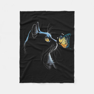 Kattengezicht - Met Vlinder Fleece Deken
