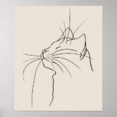 Kattengezicht minimalistische moderne lijnkunst poster (Voorkant)