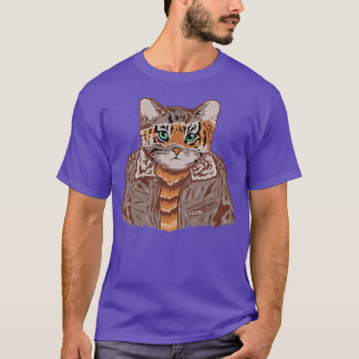 Kattengezicht op menselijk lichaam t-shirt