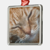 Kattengezicht Premium Square Ornament (Links)
