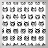 Kattengezicht schets tekening kattenliefhebber kat poster (Voorkant)