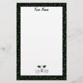 Kattengezicht tekening levendige groene ogen gesti briefpapier (Voorkant)