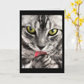 kattengezicht wenskaart kaart (Gele Bloem)