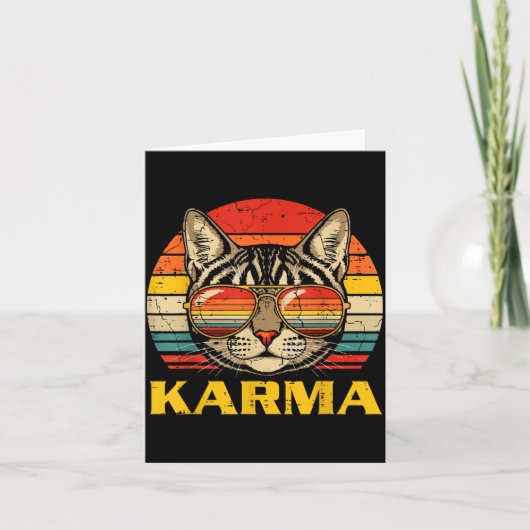 Kattengezicht Zonnebril Karma Grappige Kitten Kat Kaart (Voorkant)