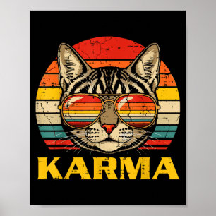 Kattengezicht Zonnebril Karma Grappige Kitten Kat  Poster