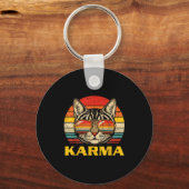 Kattengezicht Zonnebril Karma Grappige Kitten Kat Sleutelhanger (Voorkant)