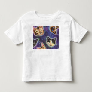 Kattengezichten met verschillende rassen en patron kinder shirts