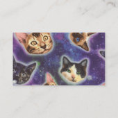 Kattengezichten met verschillende rassen en patron visitekaartje (Achterkant)