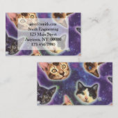 Kattengezichten met verschillende rassen en patron visitekaartje (Voorkant / Achterkant)