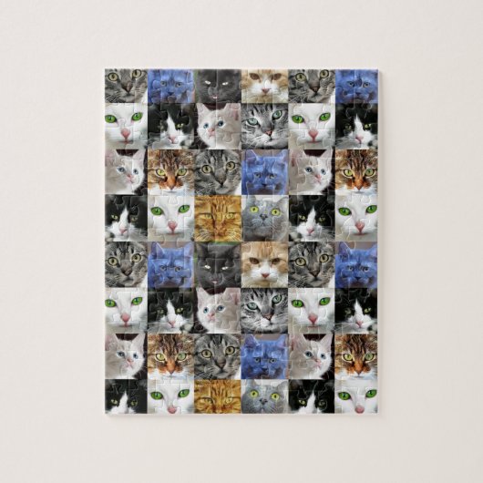 Kattengezichtencollagepuzzel Legpuzzel (Verticaal)