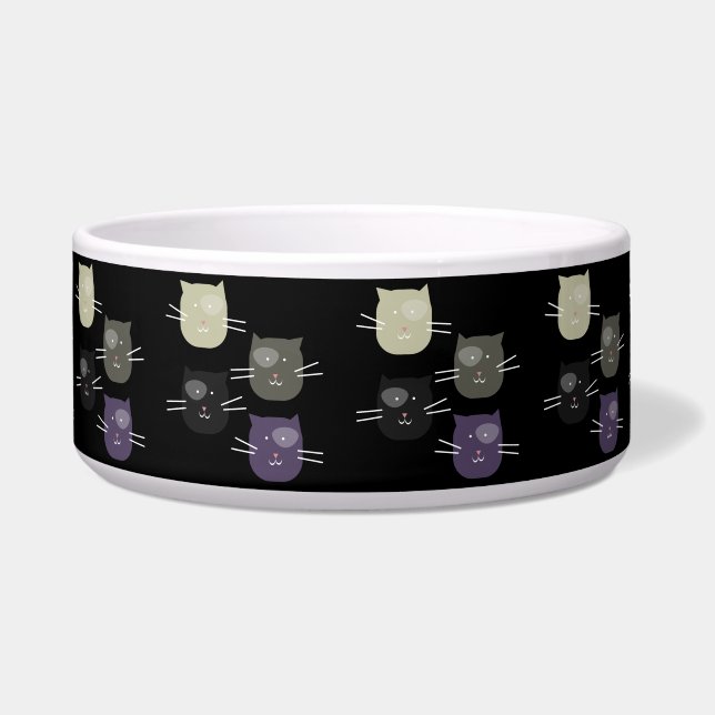 Kattengezichtpatroon Kom van elke kleur (Voorkant)