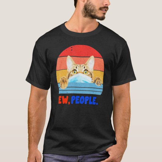 Kattengezichtsmasker Ew Mensen Vintag T-shirt (Voorkant)