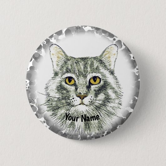 kattengezichtspeld ronde button 5,7 cm (Voorkant)