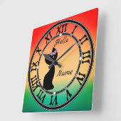 Kattengradiënt coraalblauwe ruggengraat vierkante klok (Hoek)