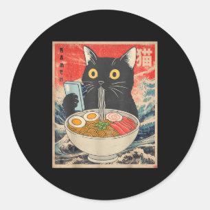 Kattengram funny grafische T-shirts Japanse kawaii Ronde Sticker