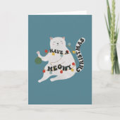 Kattengrap: Prettig Kerstmis Meowy Kaart (Voorkant)