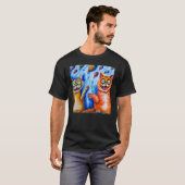 Kattengrap twee katjes meme t-shirt (Voorkant volledig)