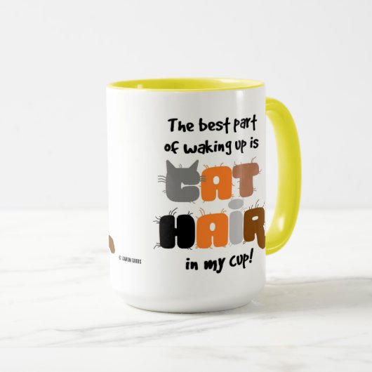 Kattenhaar in mijn beker Humoureuze kattendeksel M Mok (Voorkant rechts)