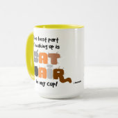 Kattenhaar in mijn beker Humoureuze kattendeksel M Mok (Voorkant links)