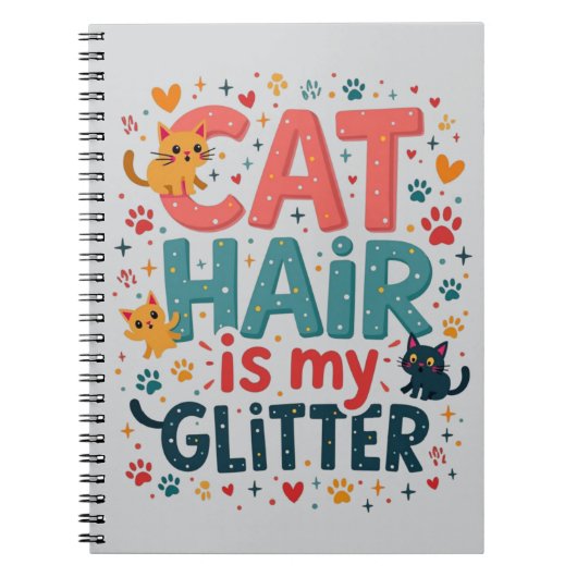 Kattenhaar is Mijn Glitter – Grappige Kattenliefhe Notitieboek (Voorkant)