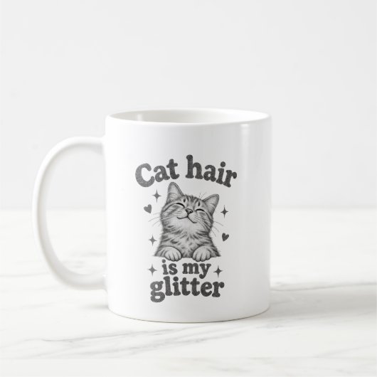 Kattenhaar Is Mijn Glitter Kat Liefhebber Mok (Links)