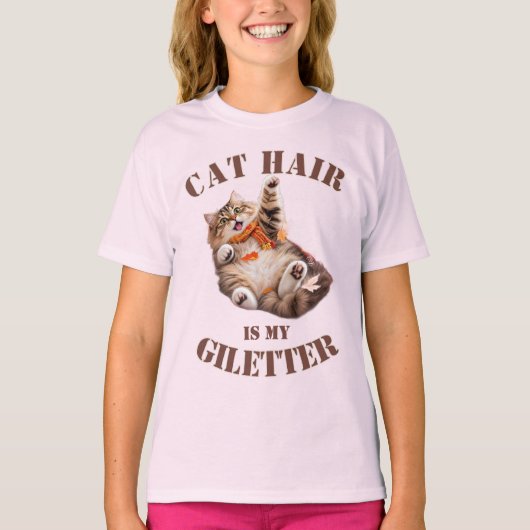 Kattenhaar Is Mijn Glitters T-shirt (Voorkant)