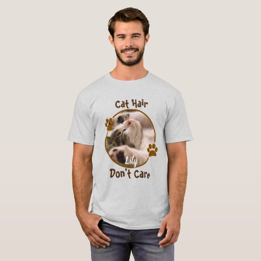 Kattenhaar, maakt niet uit gepersonaliseerd t-shirt (Voorkant volledig)