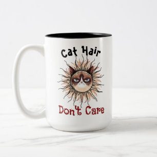 Kattenhaar Maakt Niet Uit Grappige Kattenliefhebbe Tweekleurige Koffiemok