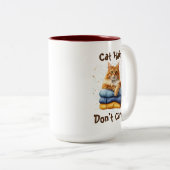 Kattenhaar, maakt niet uit tweekleurige koffiemok (Voorkant rechts)