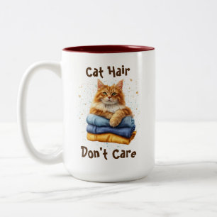 Kattenhaar, maakt niet uit tweekleurige koffiemok
